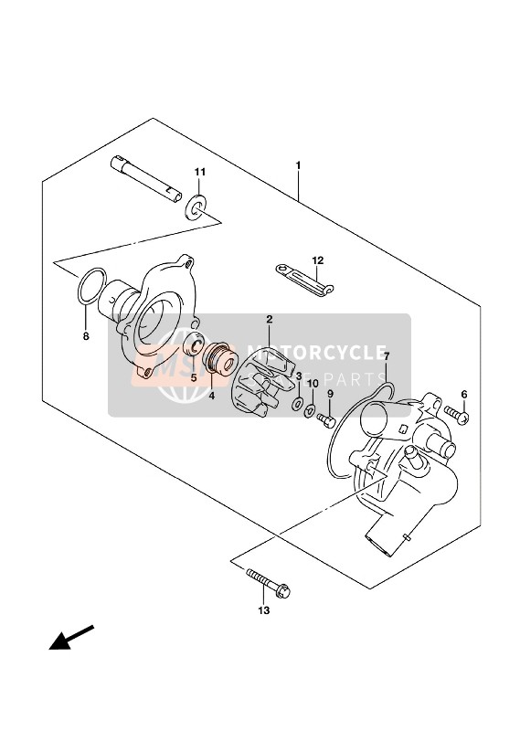 Suzuki GSX-S750A(ZA) 2018 Water Pump for a 2018 Suzuki GSX-S750A(ZA)