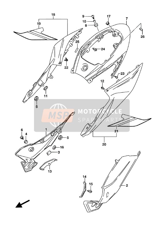 6813513K20KEL, Tape,Frame Cover,R, Suzuki, 0