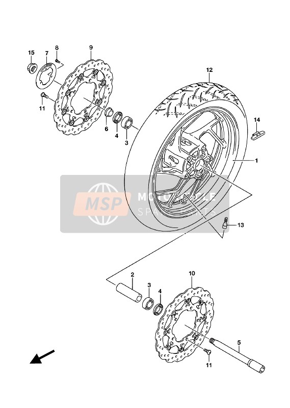 Suzuki GSX-S750A(ZA) 2018 Ruota anteriore (GSX-S750A) per un 2018 Suzuki GSX-S750A(ZA)