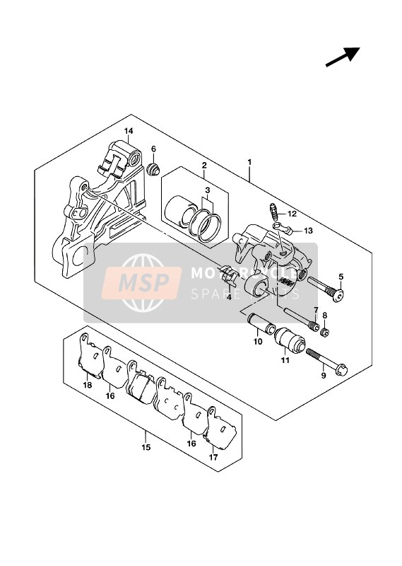 Suzuki GSX-S750A(ZA) 2018 Rear Caliper for a 2018 Suzuki GSX-S750A(ZA)