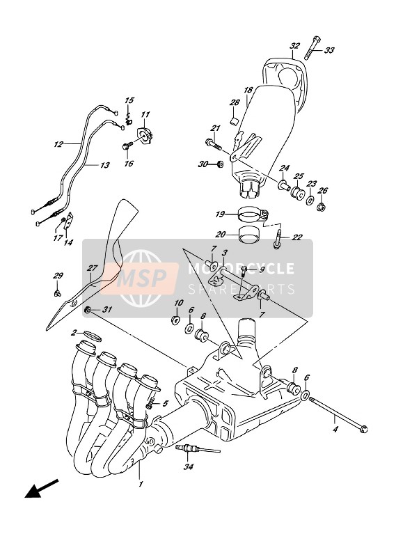 Suzuki GSX-S1000A(Z) 2018 Silenziatore (GSX-S1000A) per un 2018 Suzuki GSX-S1000A(Z)