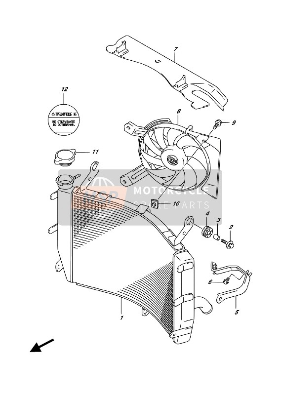 Suzuki GSX-S1000A(Z) 2018 Radiator for a 2018 Suzuki GSX-S1000A(Z)