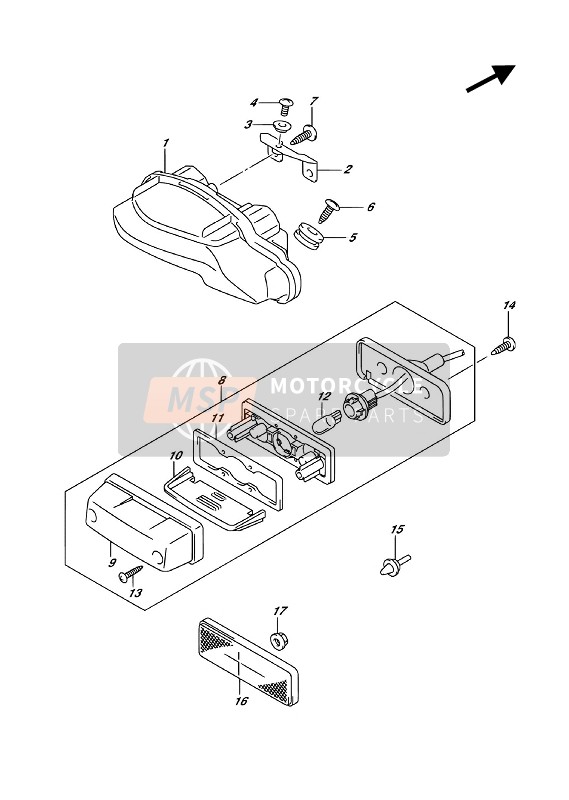 Suzuki GSX-S1000A(Z) 2018 Lampe combinée arrière pour un 2018 Suzuki GSX-S1000A(Z)