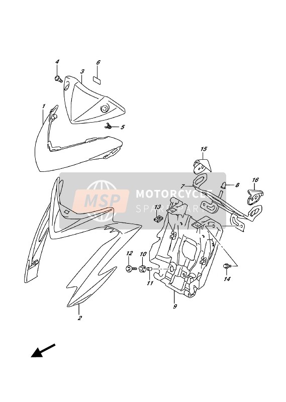 Suzuki GSX-S1000A(Z) 2018 Carcasa del faro (GSX-S1000A) para un 2018 Suzuki GSX-S1000A(Z)