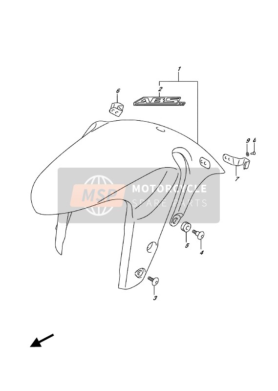 Suzuki GSX-S1000A(Z) 2018 Front Fender (GSX-S1000AUF) for a 2018 Suzuki GSX-S1000A(Z)