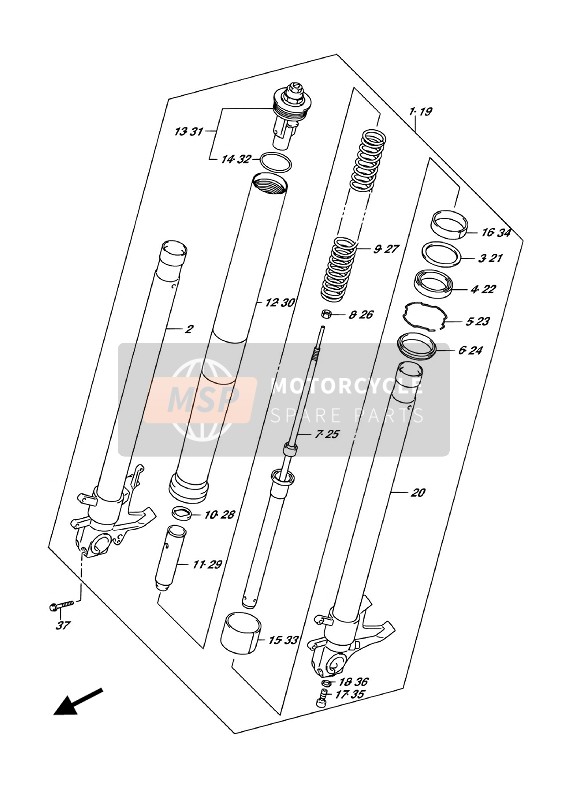 Suzuki GSX-S1000A(Z) 2018 Front Fork Damper (GSX-S1000ZA) for a 2018 Suzuki GSX-S1000A(Z)