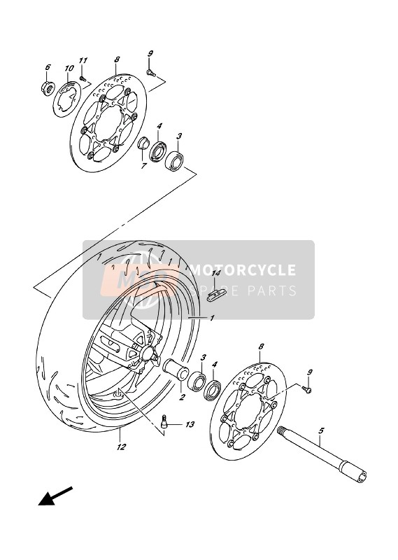 Suzuki GSX-S1000A(Z) 2018 Ruota anteriore (GSX-S1000AUF) per un 2018 Suzuki GSX-S1000A(Z)