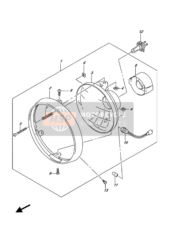 Lampe frontale (SV650AU E02)