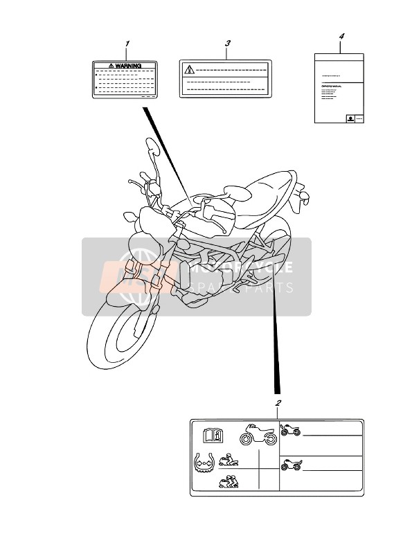 Suzuki SV650A 2018 Label (SV650A E19) for a 2018 Suzuki SV650A