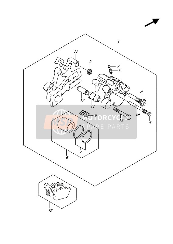 Suzuki SV650A 2018 Bremssattel hinten für ein 2018 Suzuki SV650A