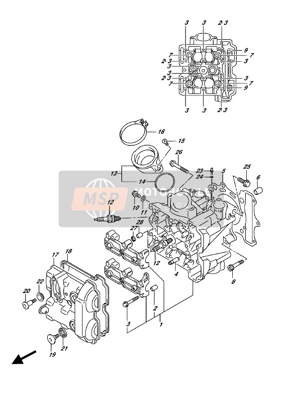 Suzuki SV650XA 2018 Culasse (De face) pour un 2018 Suzuki SV650XA