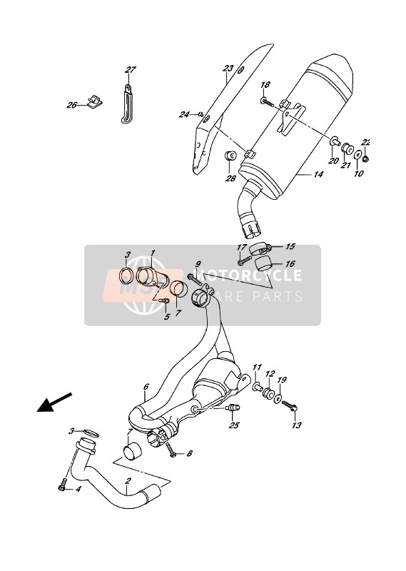 Suzuki SV650XA 2018 Muffler for a 2018 Suzuki SV650XA