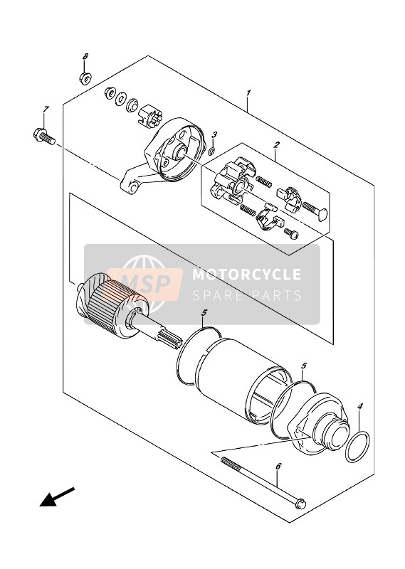 Suzuki SV650XA 2018 Startend Motor voor een 2018 Suzuki SV650XA