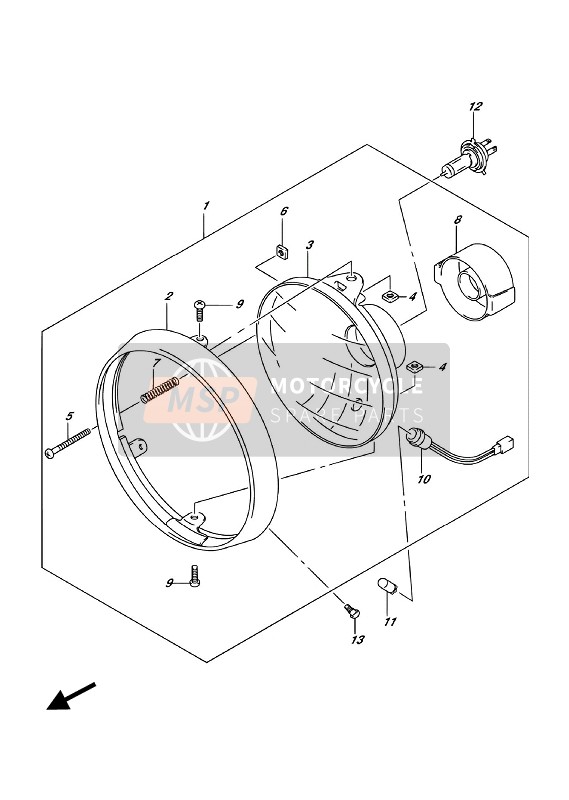 Suzuki SV650XA 2018 Lampe frontale (SV650XA E19) pour un 2018 Suzuki SV650XA