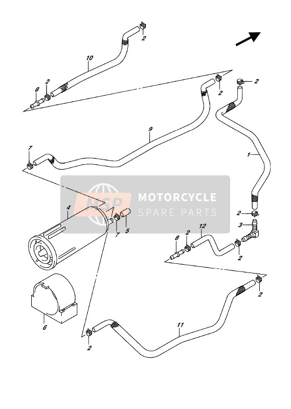 Suzuki SV650XA 2018 EVAP Sistema para un 2018 Suzuki SV650XA