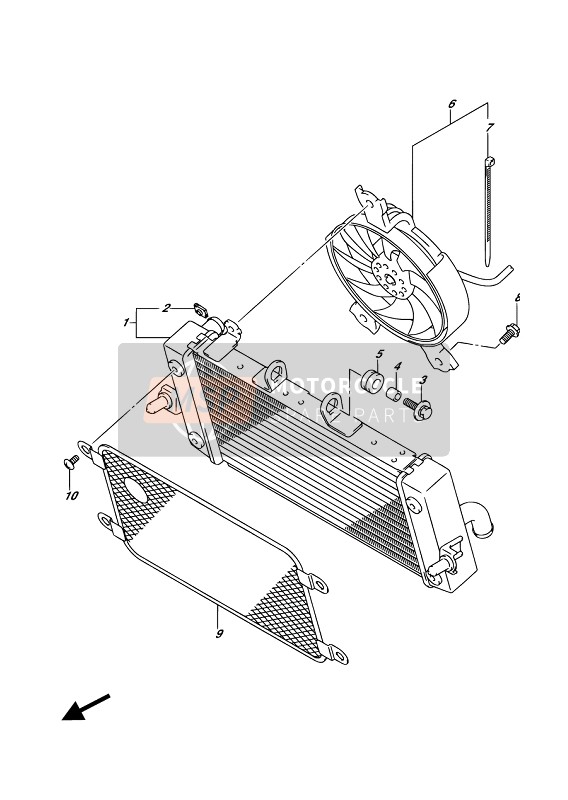 Suzuki DL250A V-STROM 2019 RADIATOR for a 2019 Suzuki DL250A V-STROM