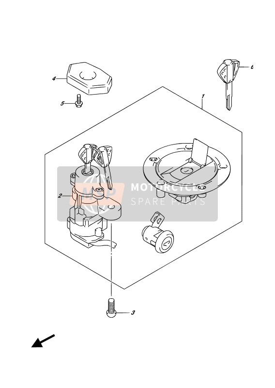 Suzuki DL250A V-STROM 2019 LOCK SET for a 2019 Suzuki DL250A V-STROM