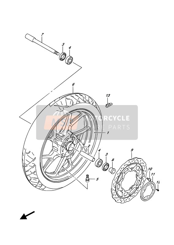 Suzuki DL250A V-STROM 2019 Roue avant pour un 2019 Suzuki DL250A V-STROM