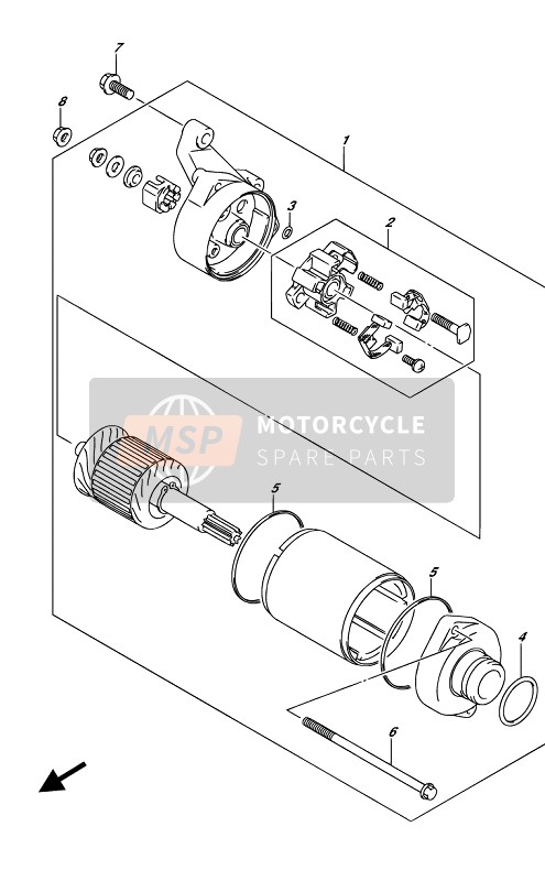 Suzuki DL650(UE)(XA)(XAUE) V-STROM 2019 STARTING MOTOR for a 2019 Suzuki DL650(UE)(XA)(XAUE) V-STROM