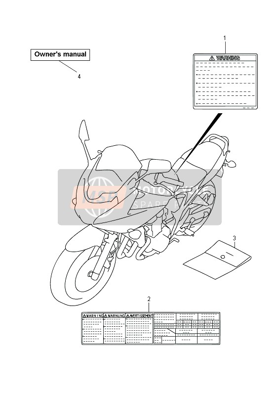 Suzuki GSF650(S)(A)(SA) BANDIT 2012 Etiket (GSF650) voor een 2012 Suzuki GSF650(S)(A)(SA) BANDIT