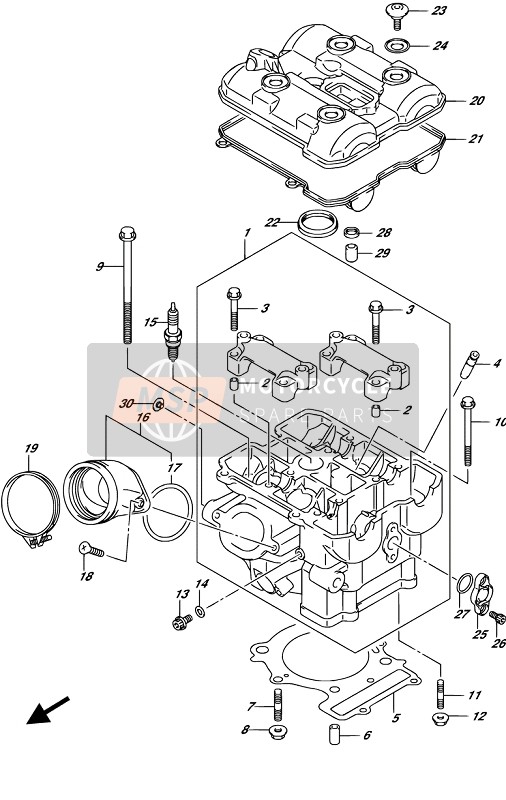 Suzuki DL1000A(XA) V-STROM 2019 CYLINDER HEAD (REAR) for a 2019 Suzuki DL1000A(XA) V-STROM