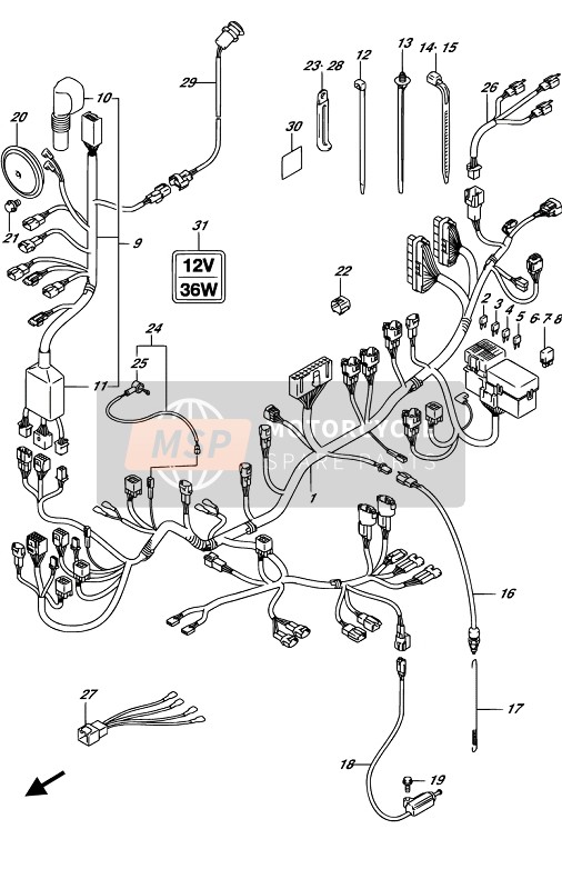 Suzuki DL1000A(XA) V-STROM 2019 WIRING HARNESS for a 2019 Suzuki DL1000A(XA) V-STROM