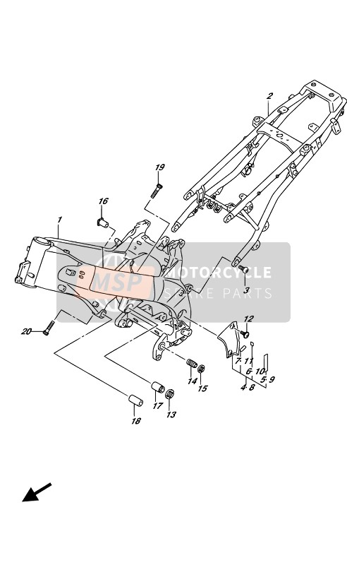 Suzuki DL1000A(XA) V-STROM 2019 FRAME for a 2019 Suzuki DL1000A(XA) V-STROM