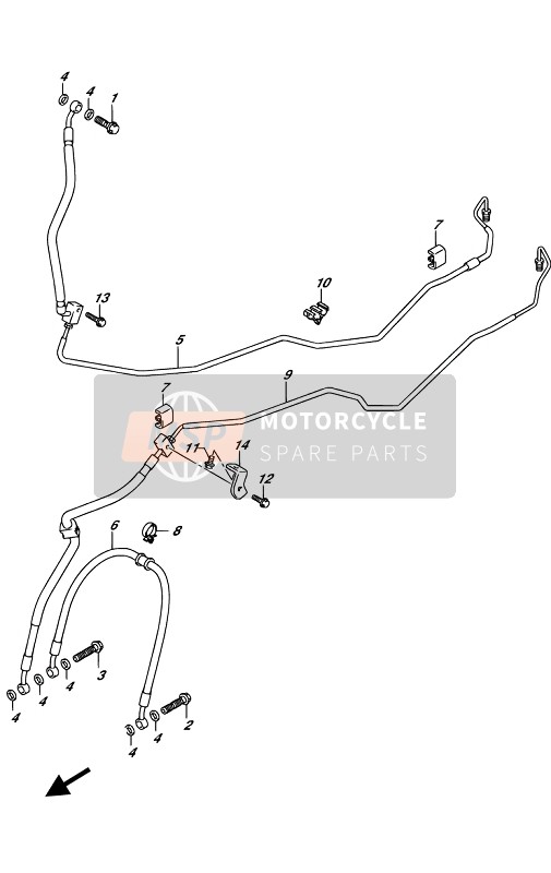 Suzuki DL1000A(XA) V-STROM 2019 Manguera de freno delantero para un 2019 Suzuki DL1000A(XA) V-STROM