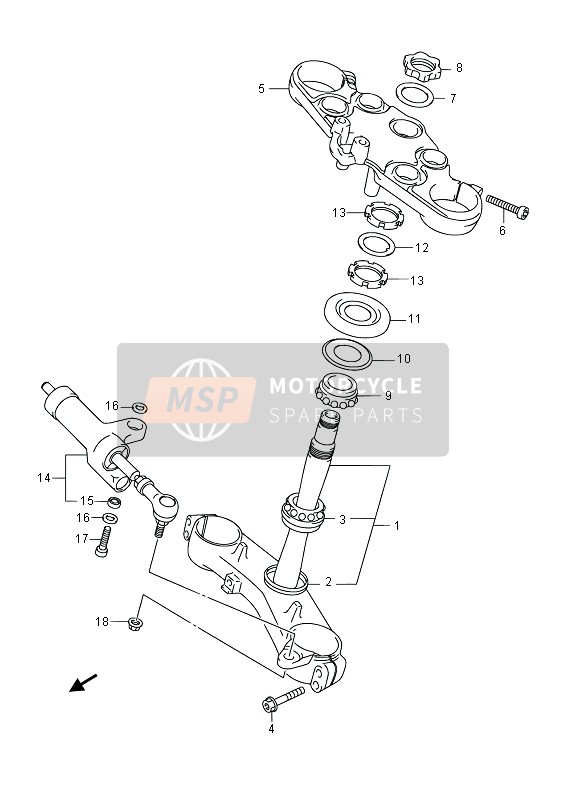 Suzuki GSX1300RA HAYABUSA 2014 Bracket Steering Damper for a 2014 Suzuki GSX1300RA HAYABUSA