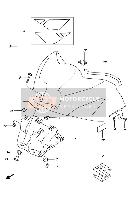 FUEL TANK FRONT COVER (GSX-R1000A)(YSF)