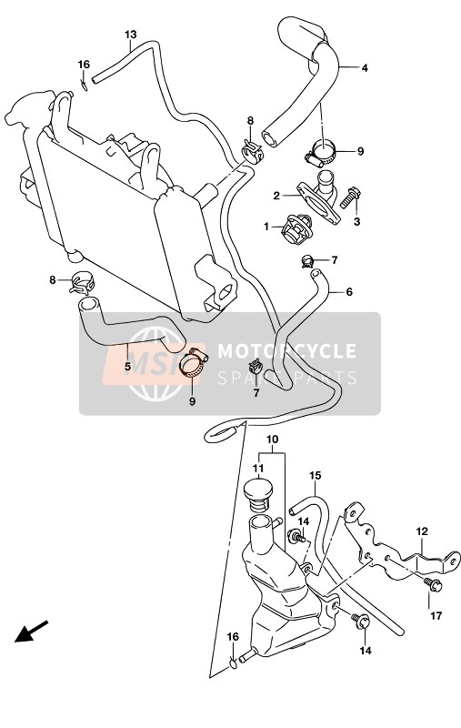 Suzuki GSX-S125XA 2019 Radiator Slang voor een 2019 Suzuki GSX-S125XA