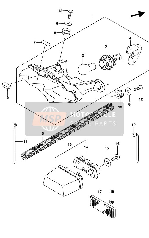 Suzuki GSX-S125XA 2019 Fanale posteriore combinato per un 2019 Suzuki GSX-S125XA