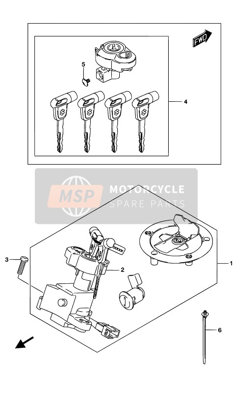 Suzuki GSX-S125XA 2019 Blocco set per un 2019 Suzuki GSX-S125XA