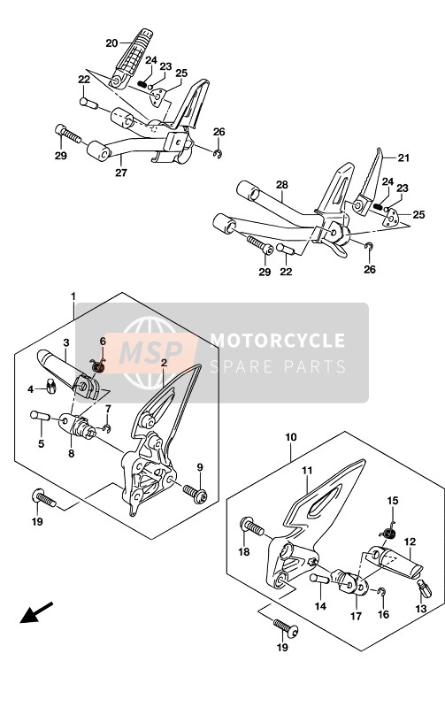 Suzuki GSX-S125XA 2019 Reposapiés para un 2019 Suzuki GSX-S125XA