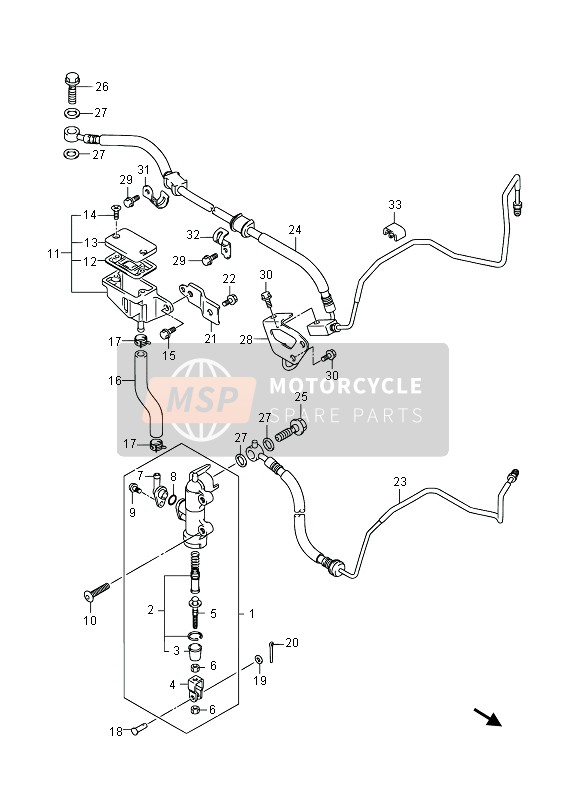 Pompa freno posteriore (GSX1300RA E02)