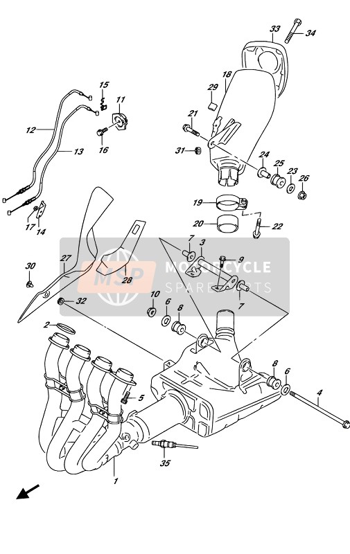 Suzuki GSX-S1000(A)(YA)(AZ) 2019 Silenziatore (GSX-S1000AZUF E21) per un 2019 Suzuki GSX-S1000(A)(YA)(AZ)