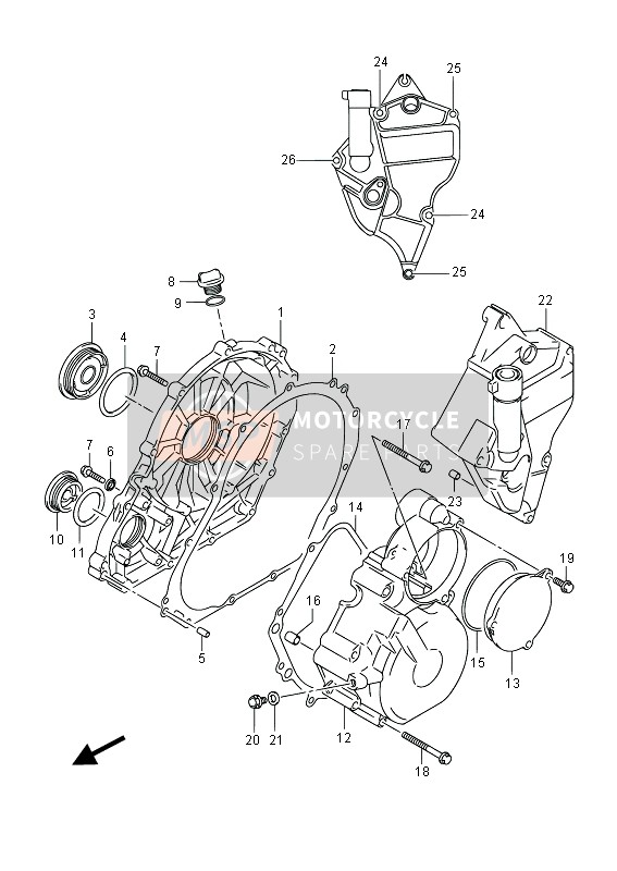 Suzuki GSX-R600 2014 Crankcase Cover for a 2014 Suzuki GSX-R600