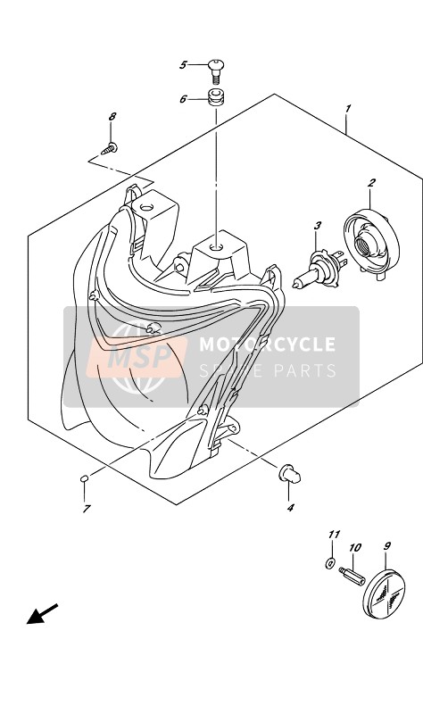 Suzuki GSX-S1000(A)(YA)(AZ) 2019 Koplamp voor een 2019 Suzuki GSX-S1000(A)(YA)(AZ)