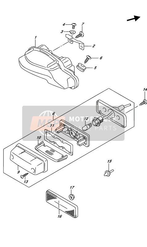 Suzuki GSX-S1000(A)(YA)(AZ) 2019 REAR COMBINATION LAMP for a 2019 Suzuki GSX-S1000(A)(YA)(AZ)