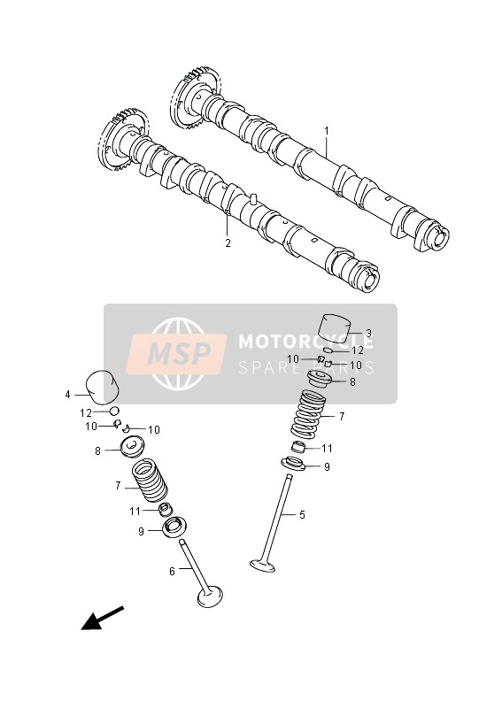 Suzuki GSX-R600 2014 Arbre à came & Soupape pour un 2014 Suzuki GSX-R600