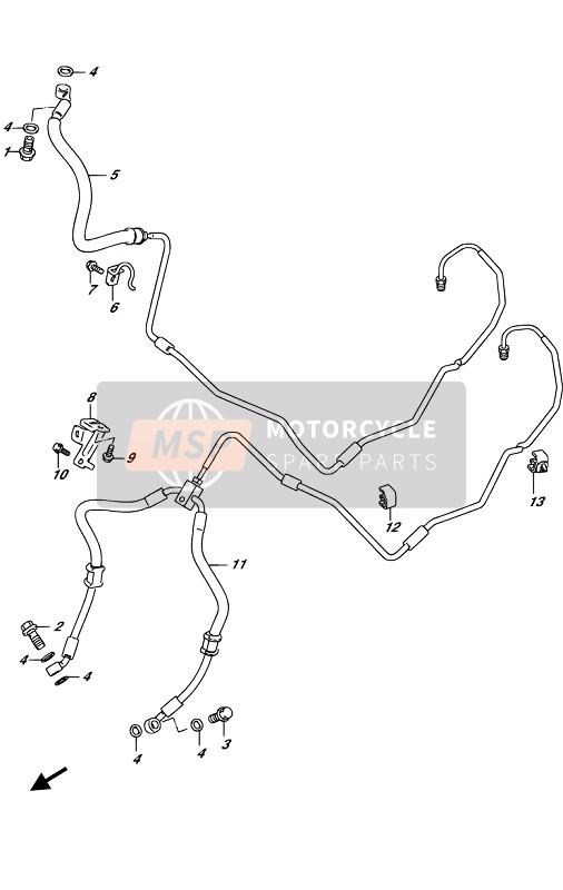 Suzuki GSX-S1000(A)(YA)(AZ) 2019 Manguera de freno delantero para un 2019 Suzuki GSX-S1000(A)(YA)(AZ)