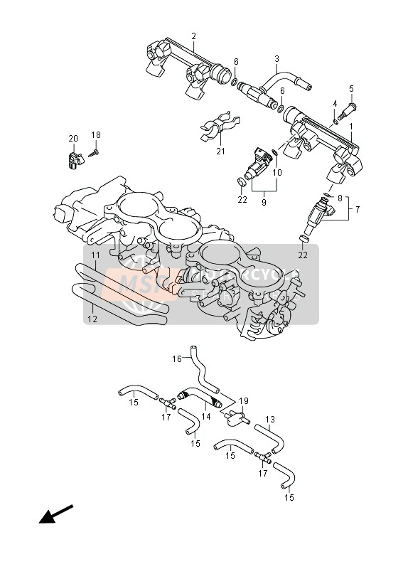 Suzuki GSX-R600 2014 Throttle Body Hose & Joint (GSX-R600) for a 2014 Suzuki GSX-R600