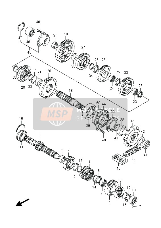 Suzuki GSX-R600 2014 Transmisión para un 2014 Suzuki GSX-R600