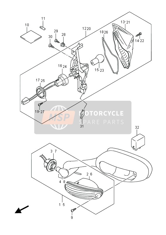 Suzuki GSX-R600 2014 Lampe de clignotant (GSX-R600) pour un 2014 Suzuki GSX-R600