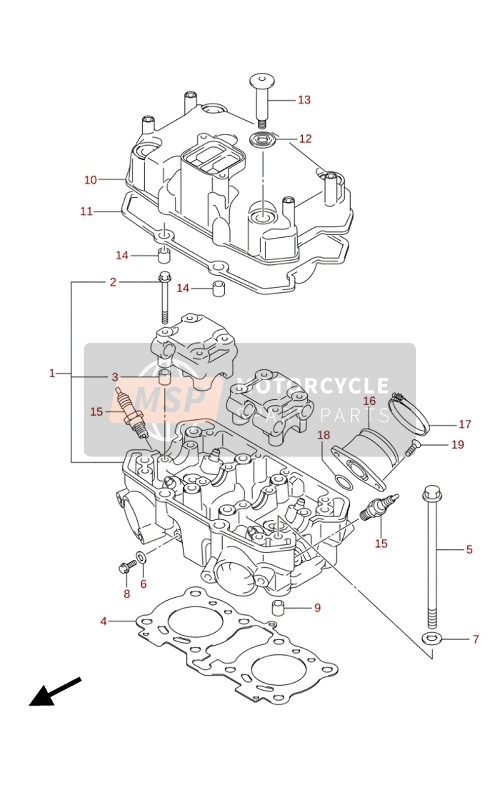 Suzuki DL250(A)(RLZ) V-STROM 2020 CYLINDER HEAD for a 2020 Suzuki DL250(A)(RLZ) V-STROM