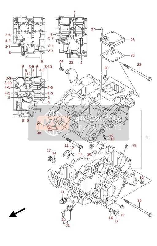 Suzuki DL250(A)(RLZ) V-STROM 2020 Carter voor een 2020 Suzuki DL250(A)(RLZ) V-STROM