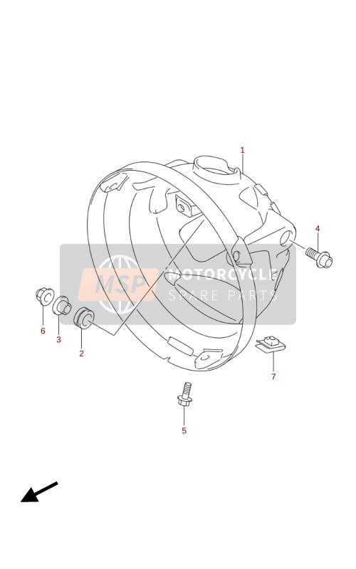 Suzuki DL250(A)(RLZ) V-STROM 2020 Boîtier de phare pour un 2020 Suzuki DL250(A)(RLZ) V-STROM