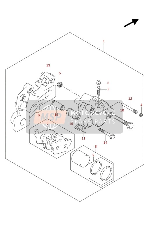 Suzuki DL250(A)(RLZ) V-STROM 2020 Pinza posteriore per un 2020 Suzuki DL250(A)(RLZ) V-STROM