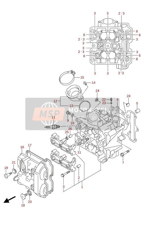 Suzuki DL650(A)(XA) V-STROM 2020 Cabeza de cilindro (Frente) para un 2020 Suzuki DL650(A)(XA) V-STROM