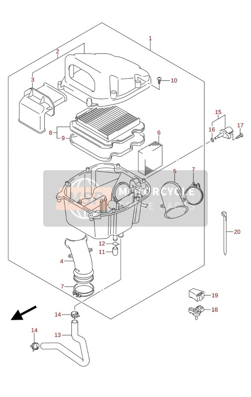 Suzuki DL650(A)(XA) V-STROM 2020 Purificateur d'air pour un 2020 Suzuki DL650(A)(XA) V-STROM